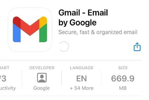 Gmail Takes 669.9 MB