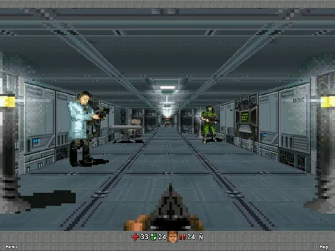 Пиксельный коридор из Doom