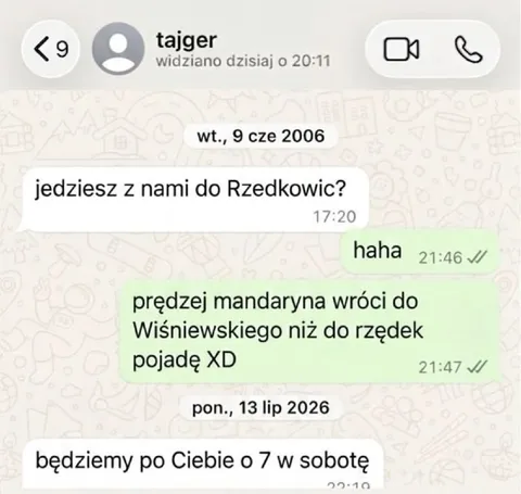 Mandaryna wróci szybciej niż ja