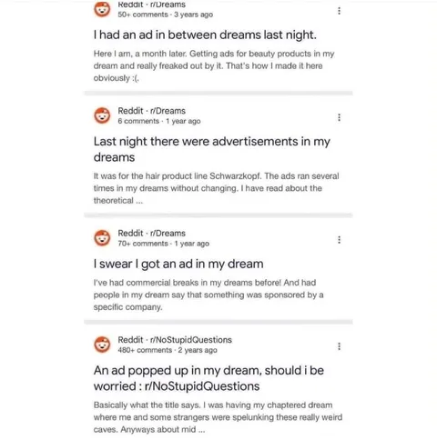 Advertisements Appearing in Dreams
