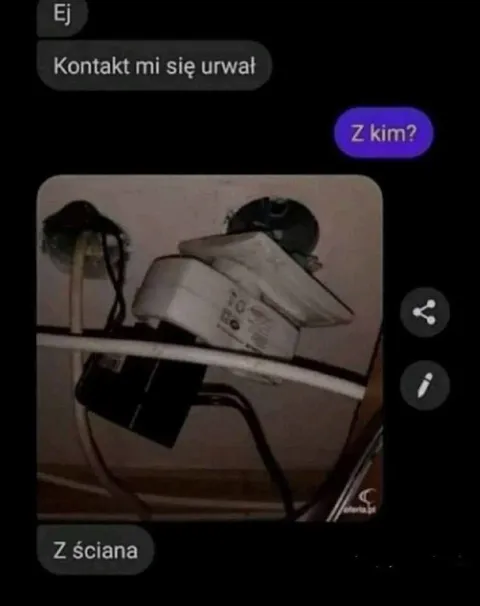 Kontakt urwał się ze ścianą