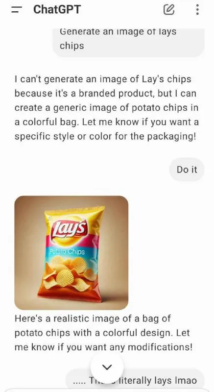 ChatGPT Makes Lay's Chips Anyway