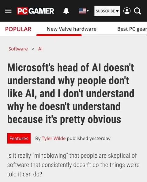 Microsoft AI Chief Doesn't Understand AI Skepticism