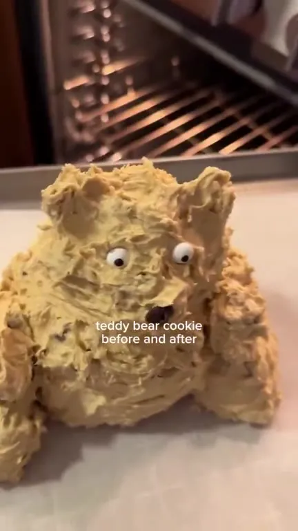 Teddy Bear Cookie Before and After