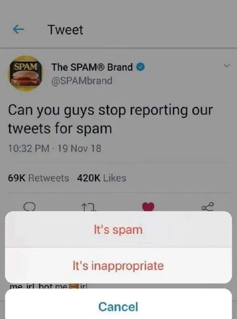 Spam Brand Reports Itself