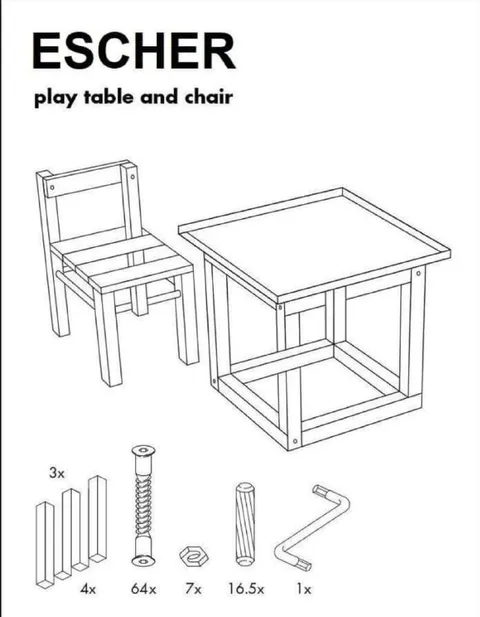 Escher Play Table and Chair