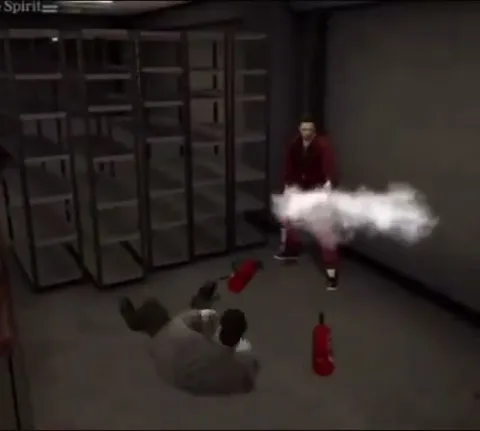 Kiryu’s Fire Extinguisher Attack