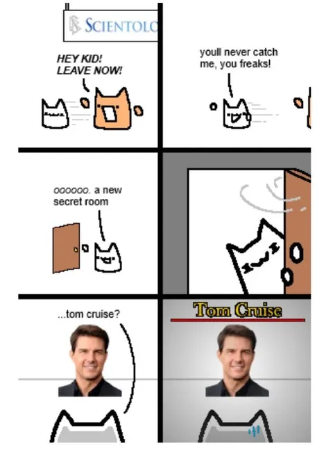 Cat Discovers Tom Cruise