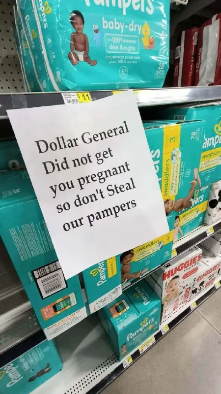 Dollar General Pampers Sign