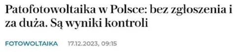 Patofotowoltaika bez zgłoszenia