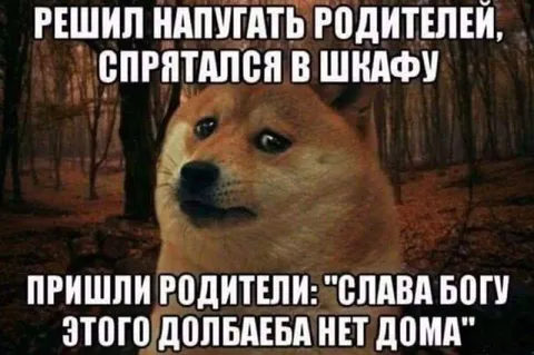 Спрятался в шкафу от родителей