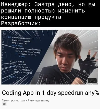 Разработчик перед демо