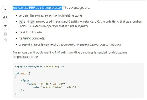 PHP as a C Preprocessor