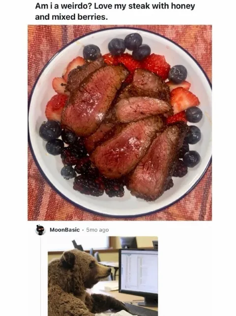 Steak With Honey and Berries