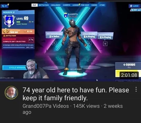 74-Year-Old Fortnite Gamer