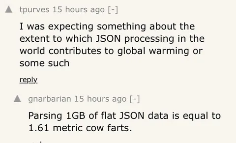 JSON Processing Cow Farts
