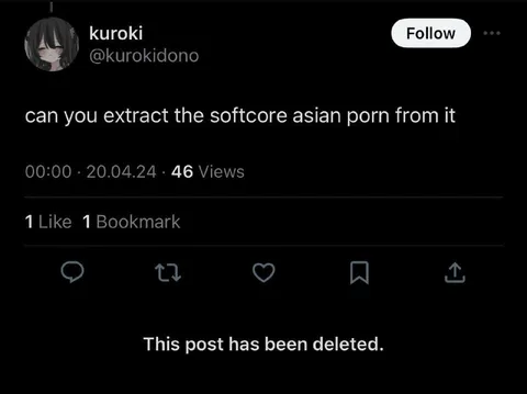 Deleted Softcore Asian Porn Post