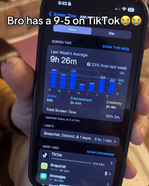 TikTok Screen Time 9 to 5