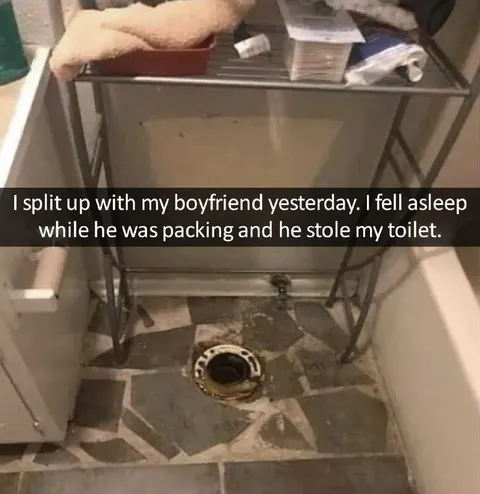 Boyfriend Stole the Toilet