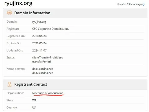 Nintendo Owns Ryujinx Domain
