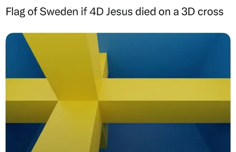 3D Sweden Flag Cross