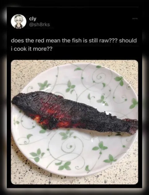 Burnt Fish Still Raw