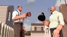 Два соседа пьют кофе
