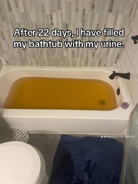 Bathtub Filled With Urine