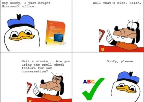 Dolan Uses Microsoft Office Spell Check