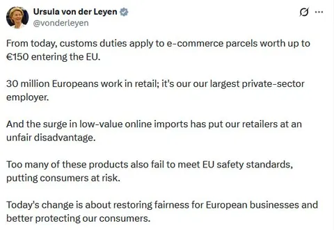 Ursula Announces More Import Taxes