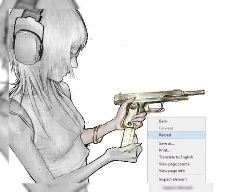 Anime Girl Reloading a Gun