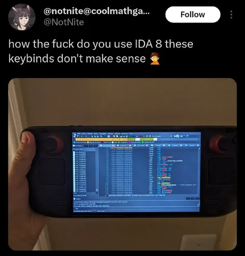 IDA 8 Keybinds Make No Sense