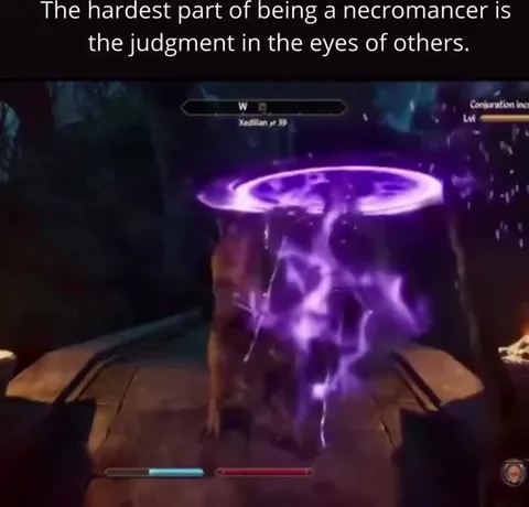 Necromancer Gets Judged by Skeletons