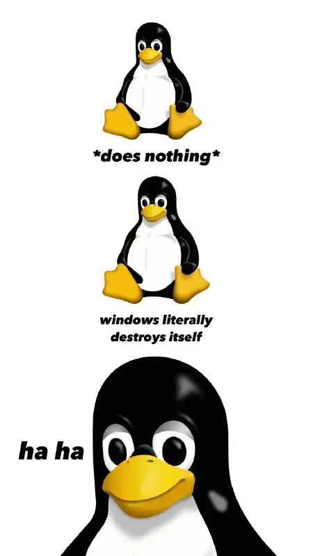 Tux Laughs at Windows