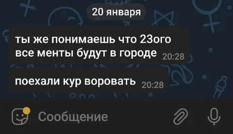 Менты уехали кур воровать