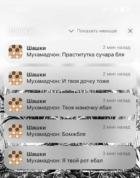 Оскорбления от шашек