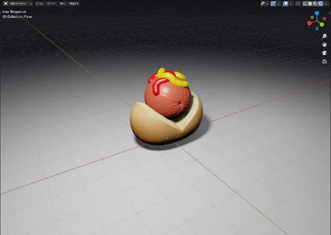 Короткий хот-дог в Blender