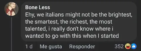 Italian Self-Deprecation Comment