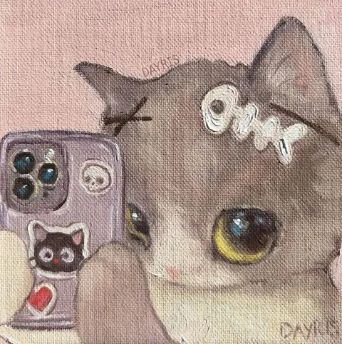 Кот делает селфи