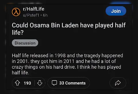 Osama Bin Laden Played Half-Life