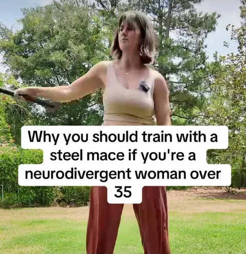 Neurodivergent Woman Trains With Steel Mace