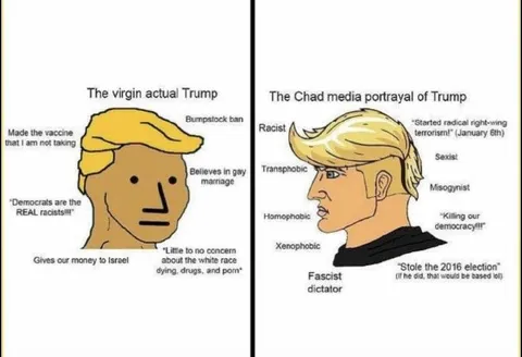 Virgin Actual Trump vs Chad Media Trump