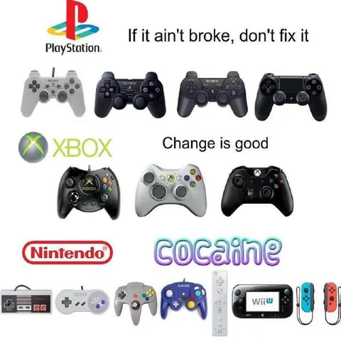 PlayStation Xbox Nintendo Cocaine