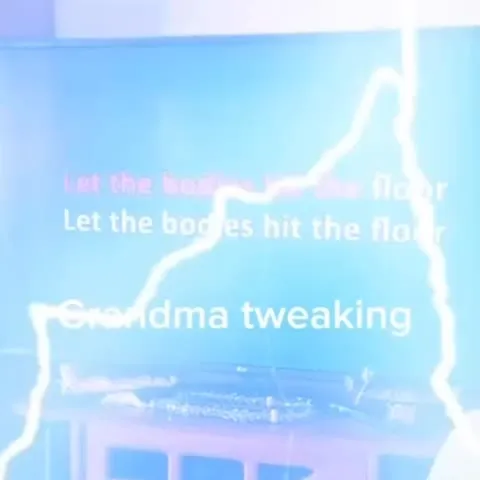 Grandma tweaking to metal