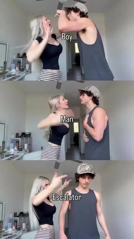 Boy Man Escalator Comparison