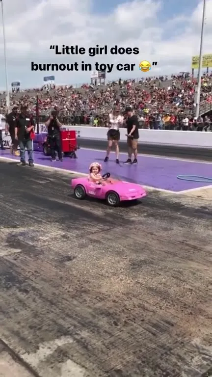 Little Girl’s Toy Car Burnout