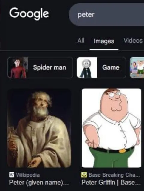 Google Search for Peter