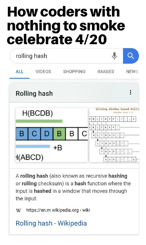Rolling hash instead of 4/20