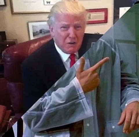 Трамп указывает пальцем