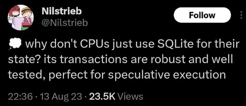 CPUs Should Use SQLite